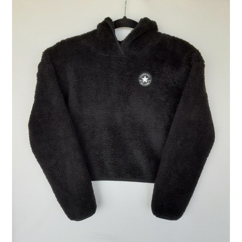 Converse Fuzzy Sherpa Cropped Hoodie Kid Sz Large Kids 12-13 Years